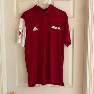 Adidas Men's Indiana University Polo Shirt - Large - Red - New